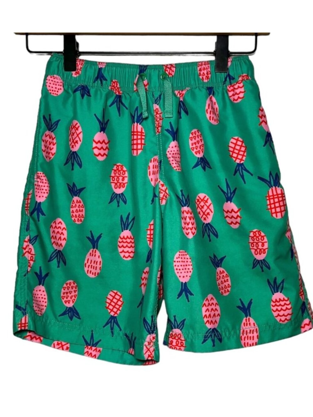Hanna Andersson Boys Pineapple Swim Trunks Green UV Protection Size 10 Kids